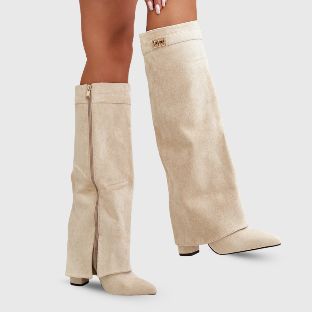 LAVINIA I VINTAGE-STIEFEL MIT HOHEM ABSATZ