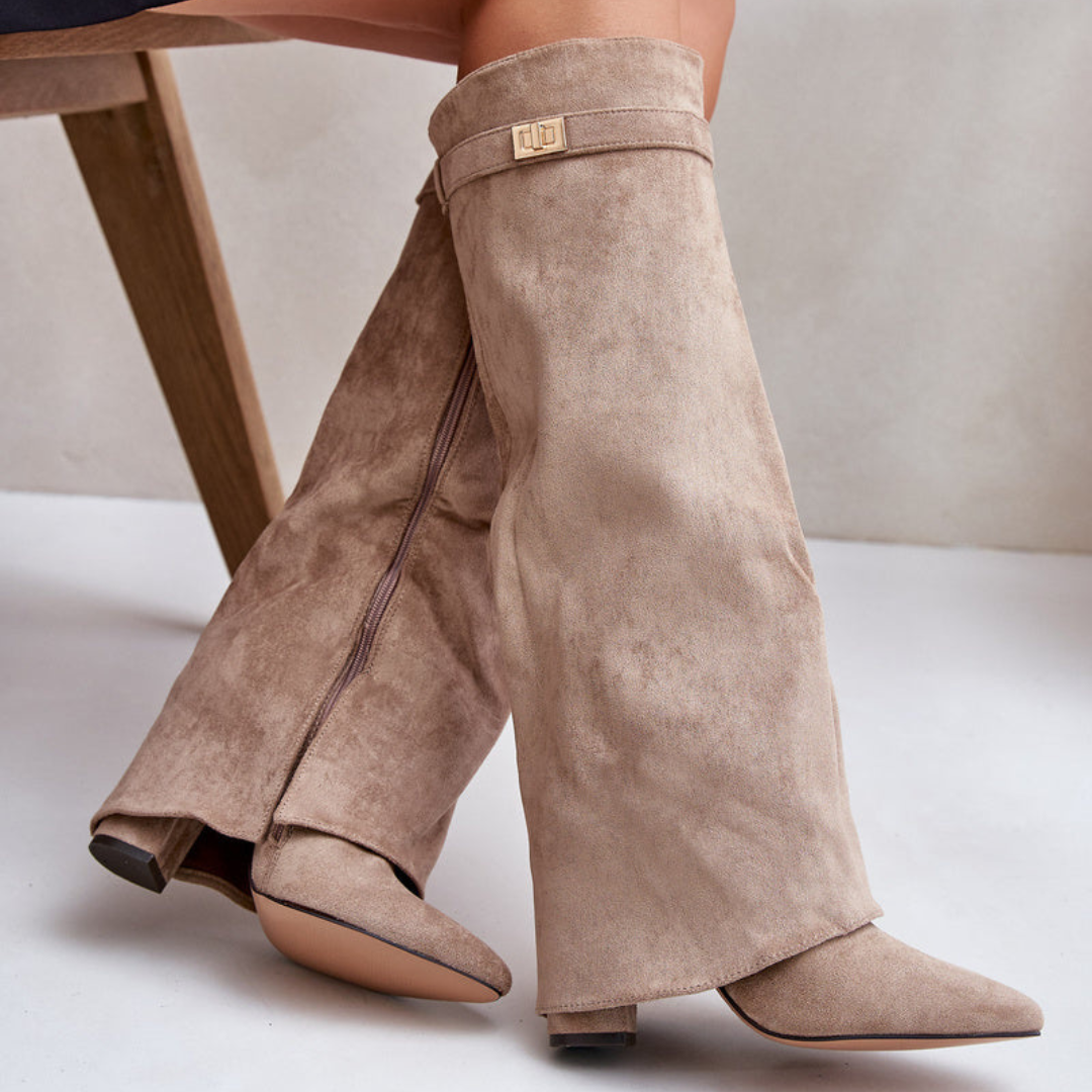 LAVINIA I VINTAGE-STIEFEL MIT HOHEM ABSATZ