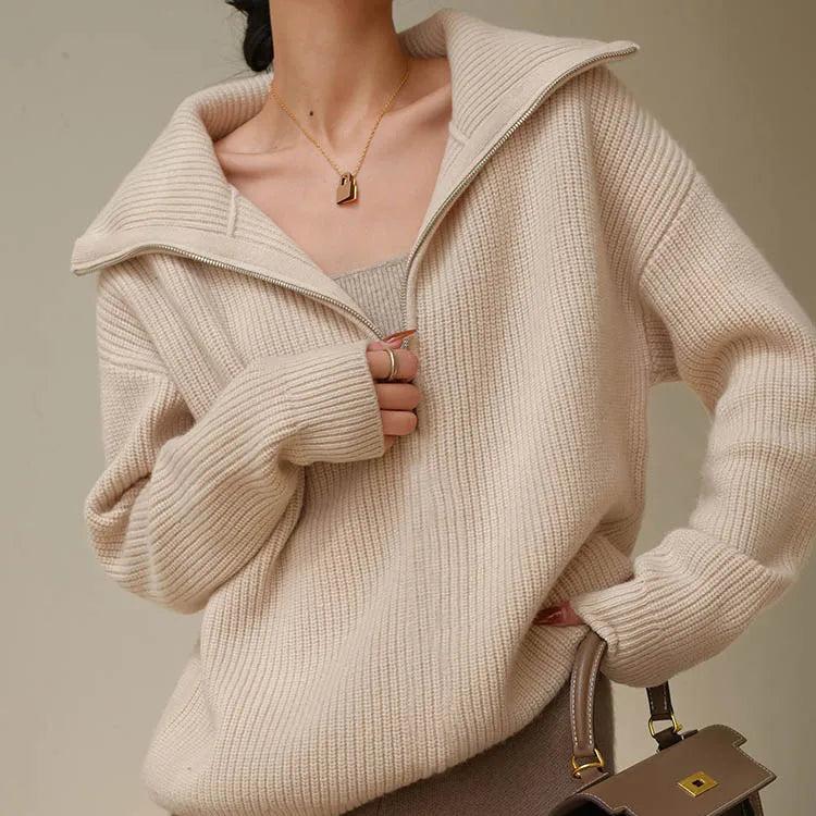 MARGIT I PULLOVER MIT KURZEM REISSVERSCHLUSS