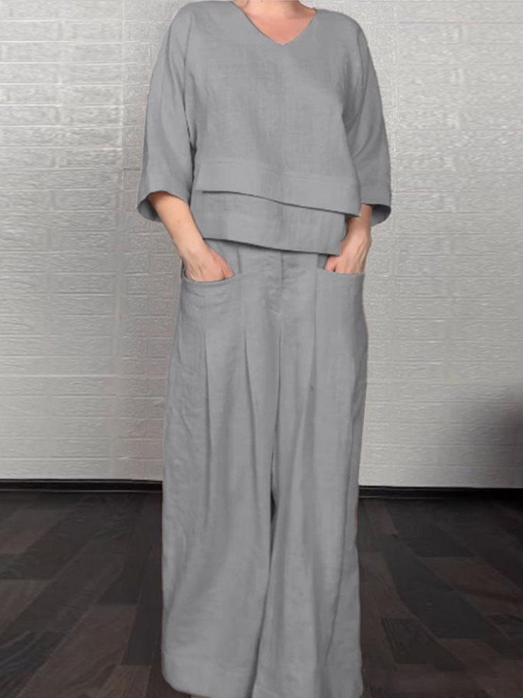 Renaya™ — Entspanntes Set aus Baumwolle & Leinen