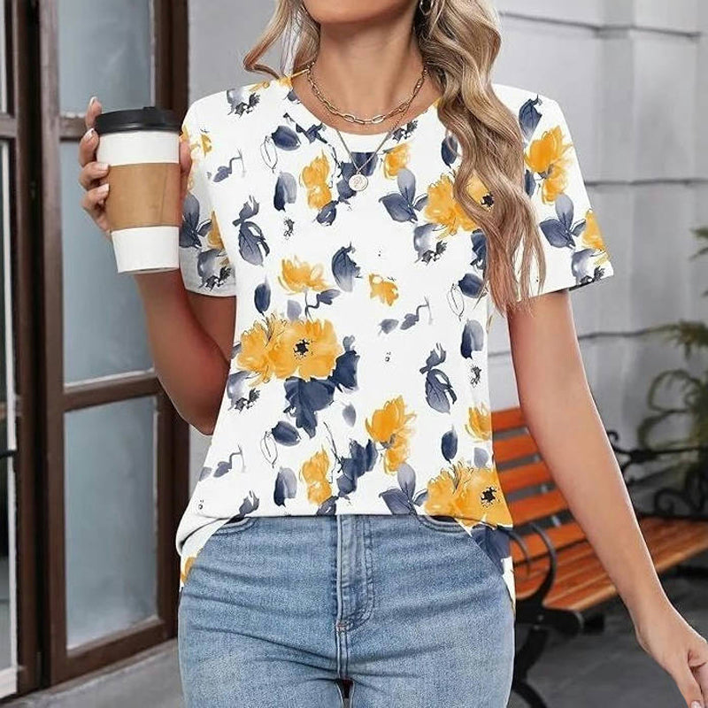 Vintage-T-Shirt Mit Blumendruck