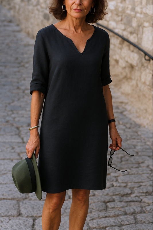 BETSEY I ELEGANTES KLEID MIT V-AUSSCHNITT