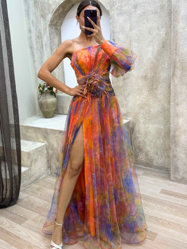 KAYLA™ - Maxikleid mit floralen Motiven und einem Schulterträger