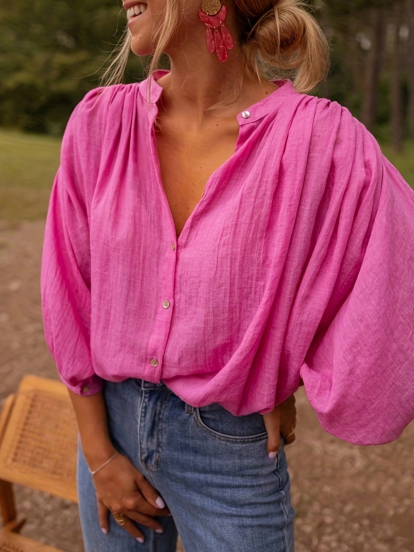 ALBRUN I TUNIKA-BLUSE MIT V-AUSSCHNITT