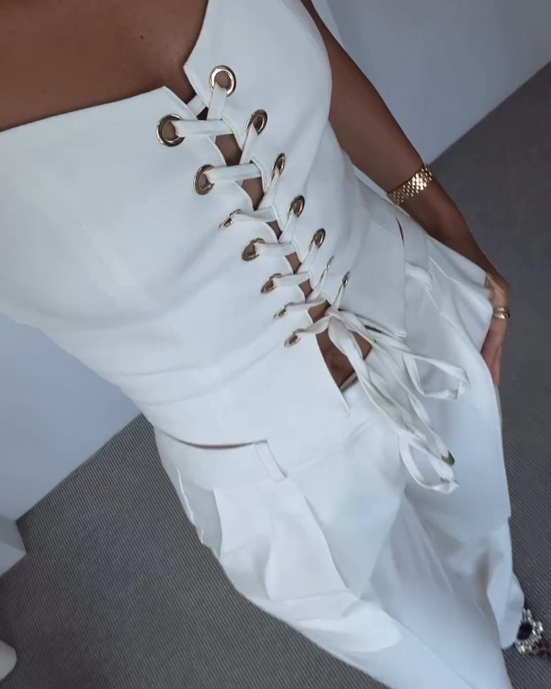 Romy™ — Zweiteiliges Set mit Top und Weitgeschnittene Hose