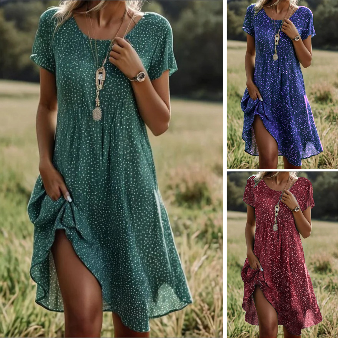 HILDRUD I KLASSISCHES GEPUNKTETES MINIKLEID