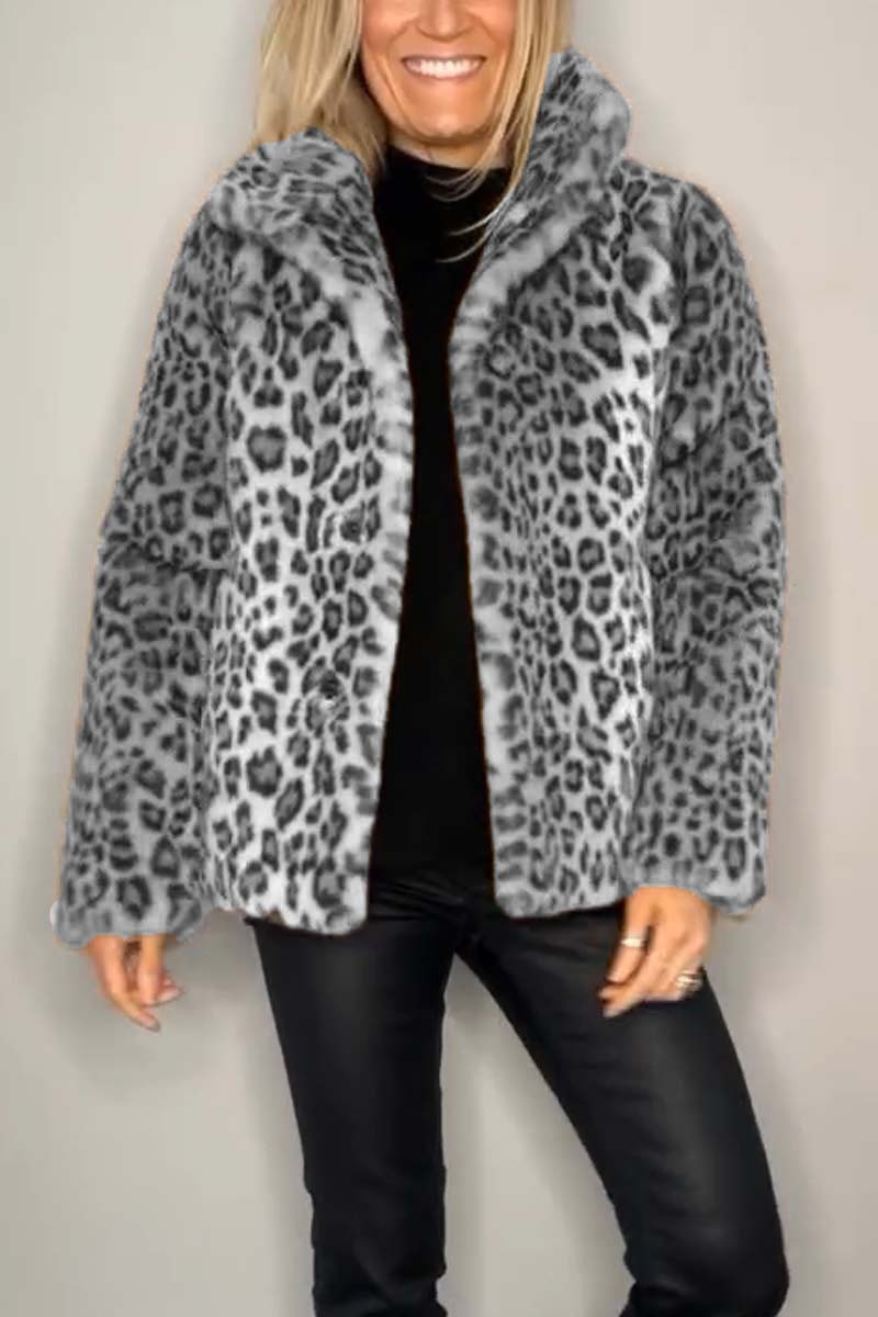 GERLINDE - MANTEL MIT LEOPARDENMUSTER