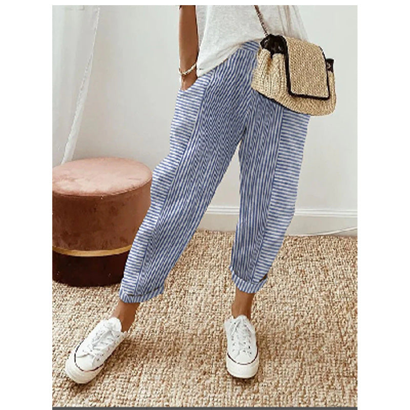Striped Trousers - Light and Flowing - Perfect for Sunny Days