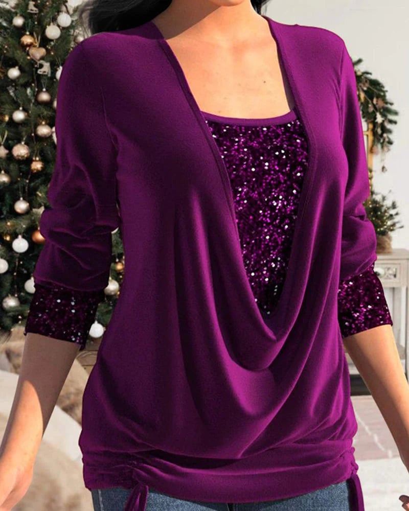 Elena | Elegant Sequin Blouse