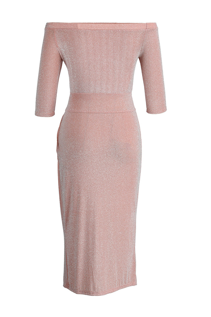 Amani - Hüfttuch mit Schlitzkragen Maxikleid