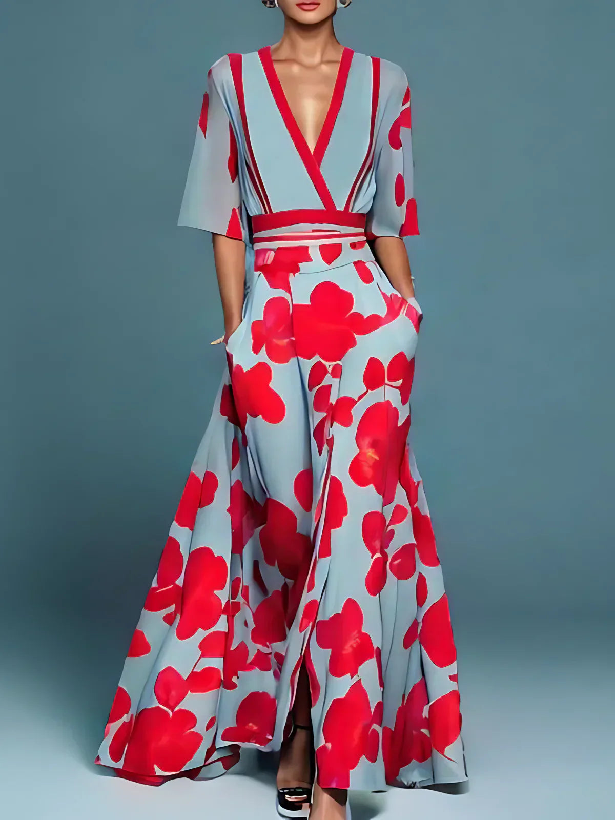 KALI I MILANO-DESIGN KLEID MIT ÄRMELN