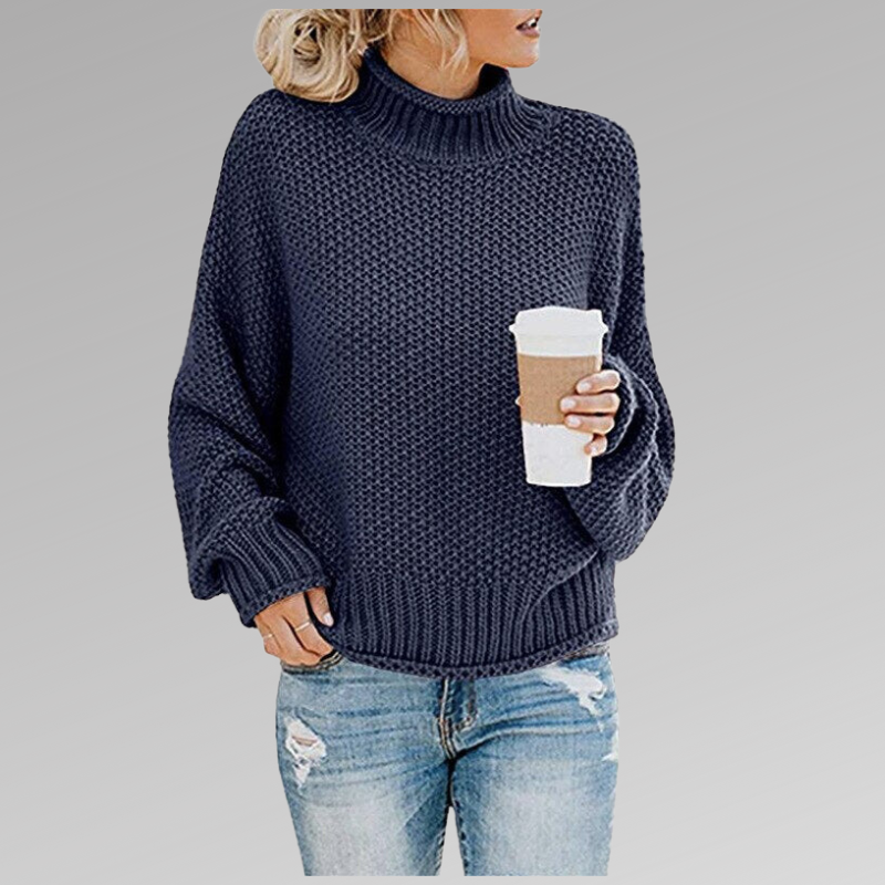 EMMA I ROLLKRAGEN-STRICKPULLOVER