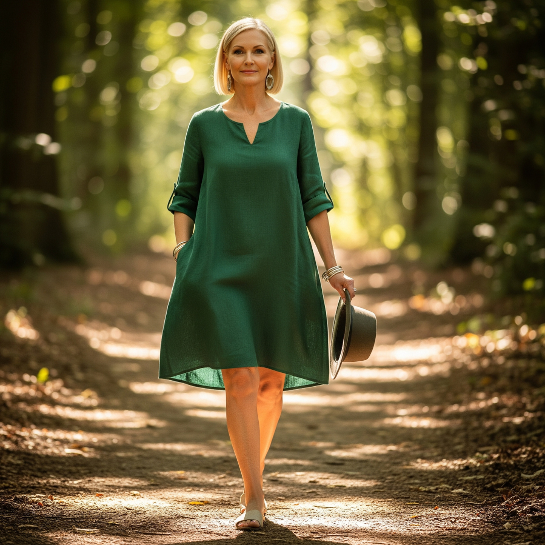 JEANNETE I TRENDIGES V-AUSSCHNITT-KLEID