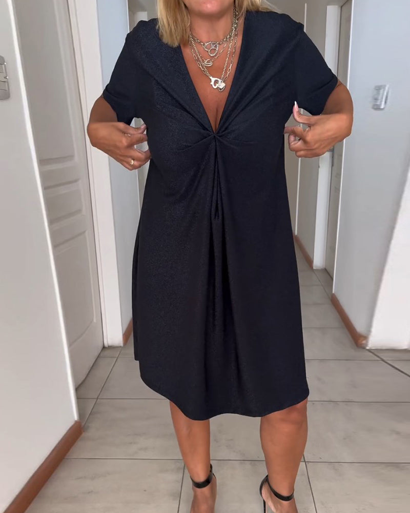 Talia - Kleid mit gewickeltem V-Ausschnitt