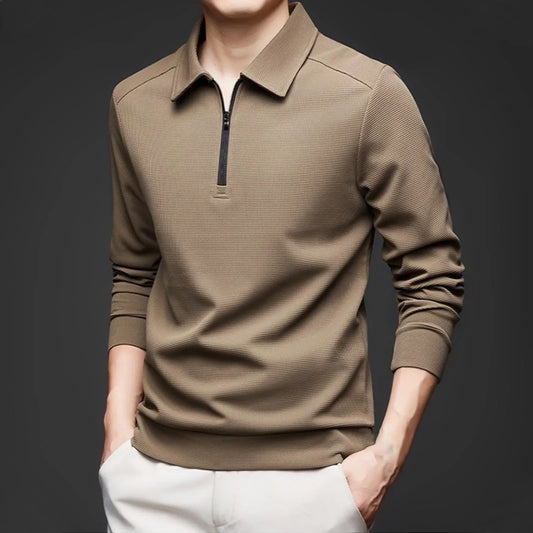 COLE I WAFFELSTRICK-LANGARM-POLOSHIRT