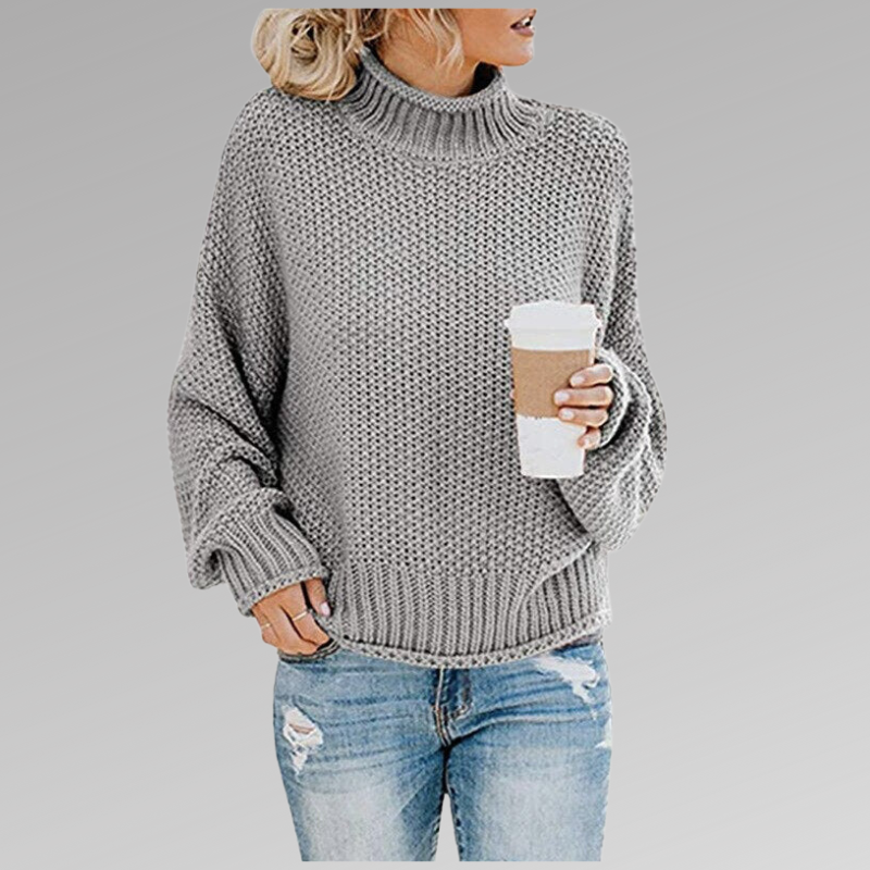 EMMA I ROLLKRAGEN-STRICKPULLOVER