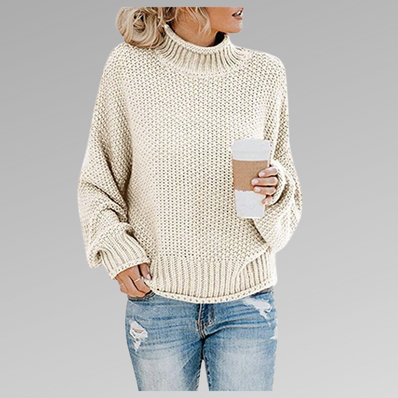 EMMA I ROLLKRAGEN-STRICKPULLOVER