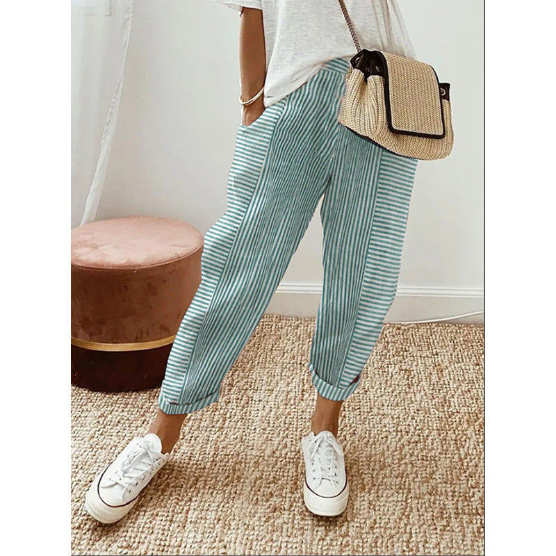 Striped Trousers - Light and Flowing - Perfect for Sunny Days