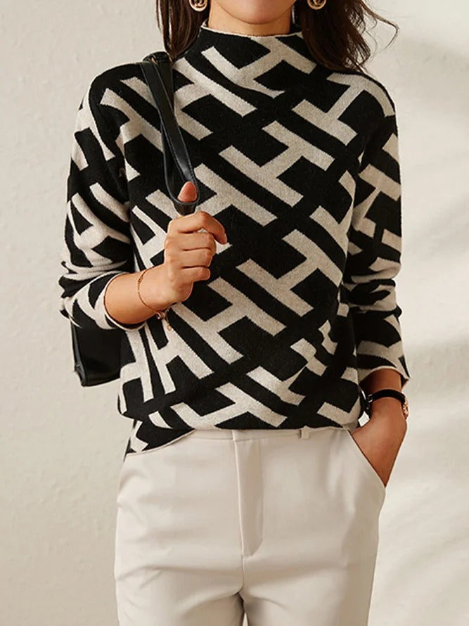 NATASCHA I BEDRUCKTER PULLOVER