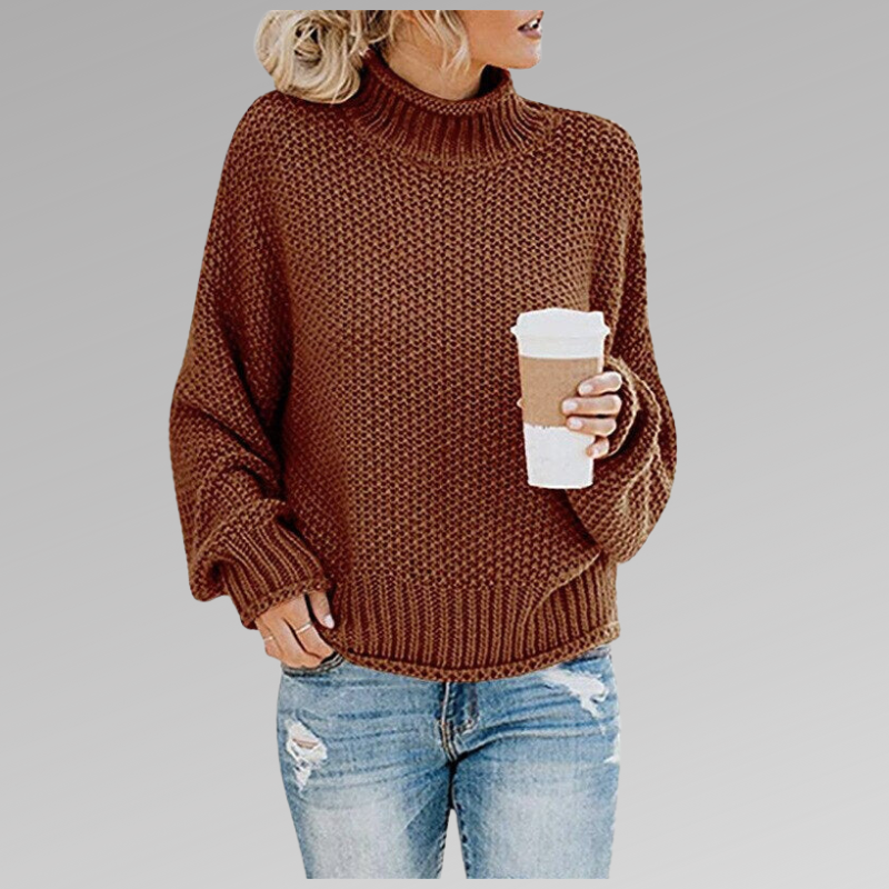 EMMA I ROLLKRAGEN-STRICKPULLOVER