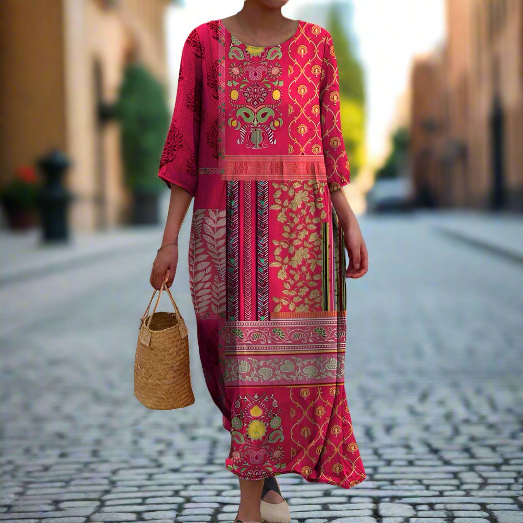 Adeline™ - Fließendes Ethno Kleid