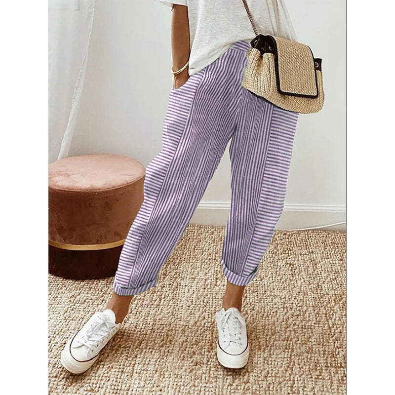 Striped Trousers - Light and Flowing - Perfect for Sunny Days