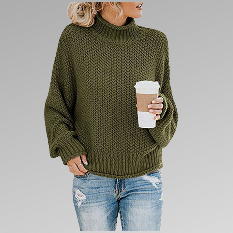 EMMA I ROLLKRAGEN-STRICKPULLOVER