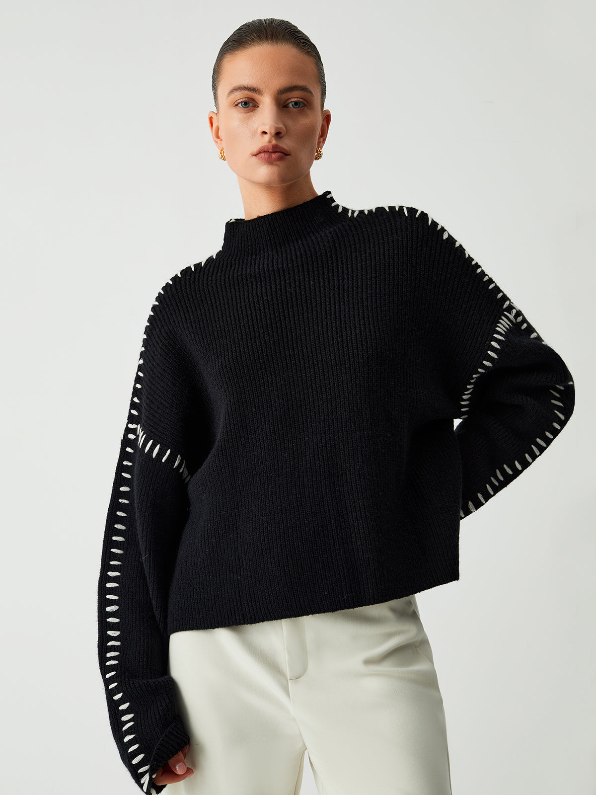 RIA I ROLLKRAGEN-STRICKPULLOVER