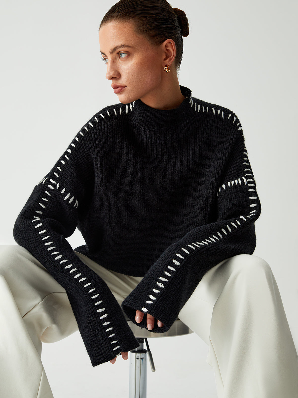 RIA I ROLLKRAGEN-STRICKPULLOVER