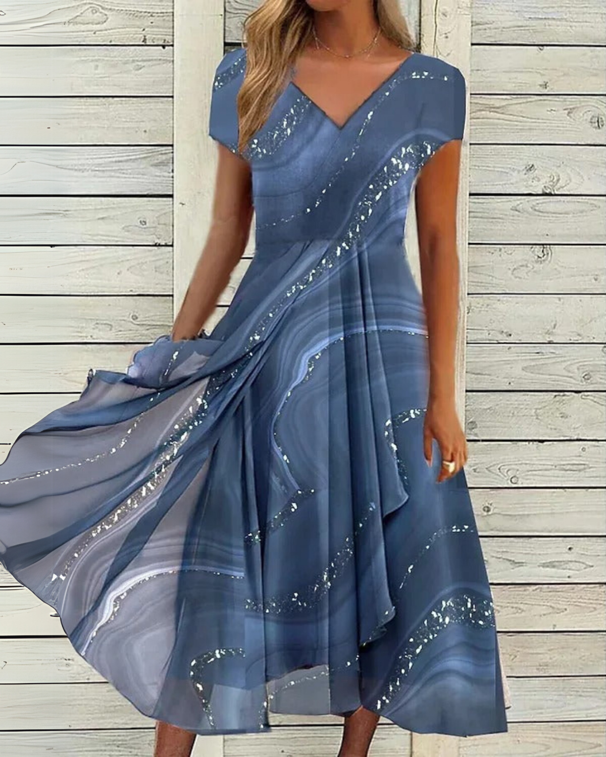 Naomi | Midi-Kleid mit V-Ausschnitt