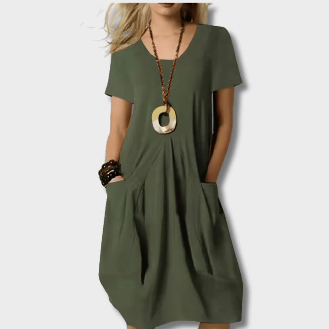 CRISTINA I KLASSISCHES KLEID MIT RUNDHALSAUSSCHNITT