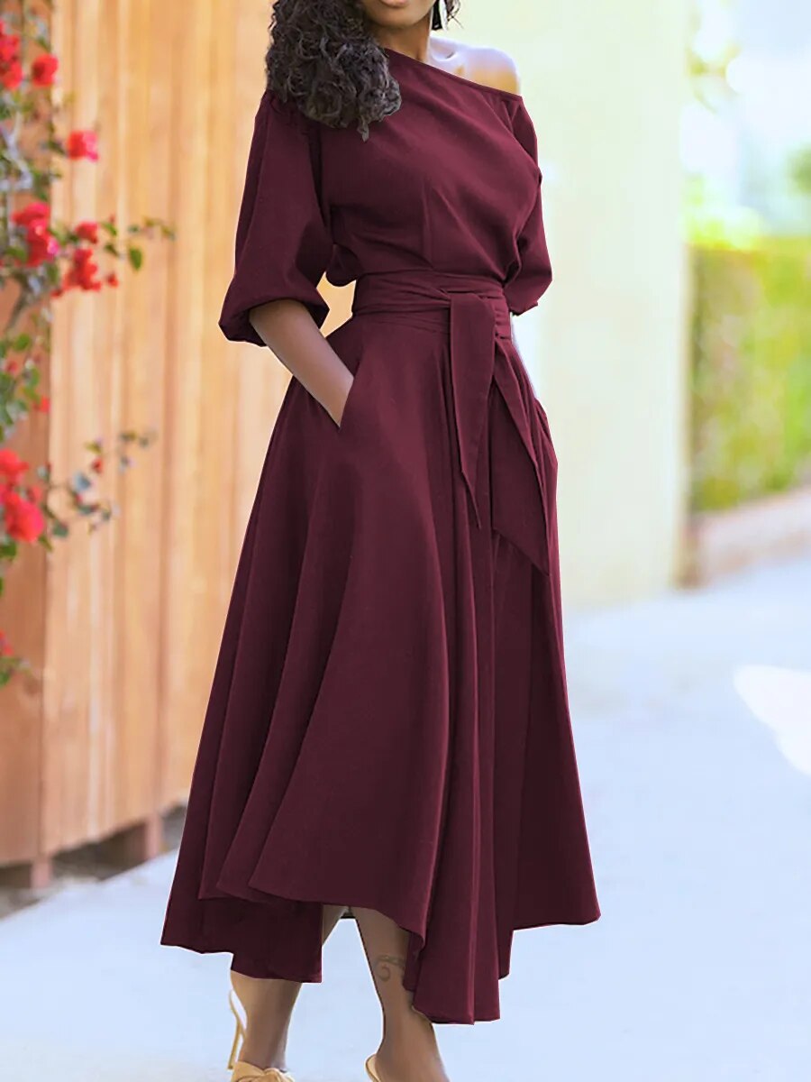 Elodie - Kleid mit Schnürung und Laternenärmeln
