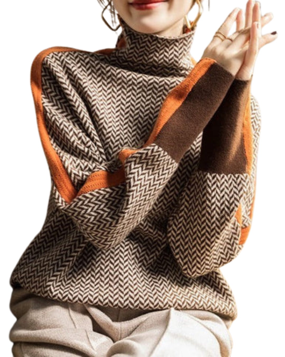 ISABEL I ROLLKRAGEN-PULLOVER MIT AUFDRUCK