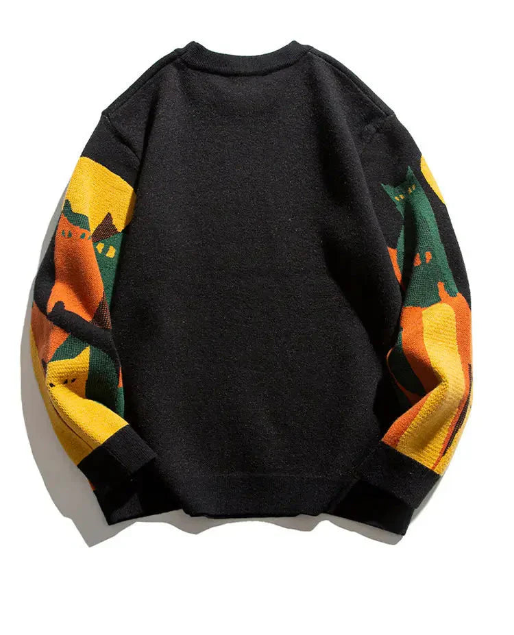 EMILIA I PULLOVER MIT KATZENDESIGN