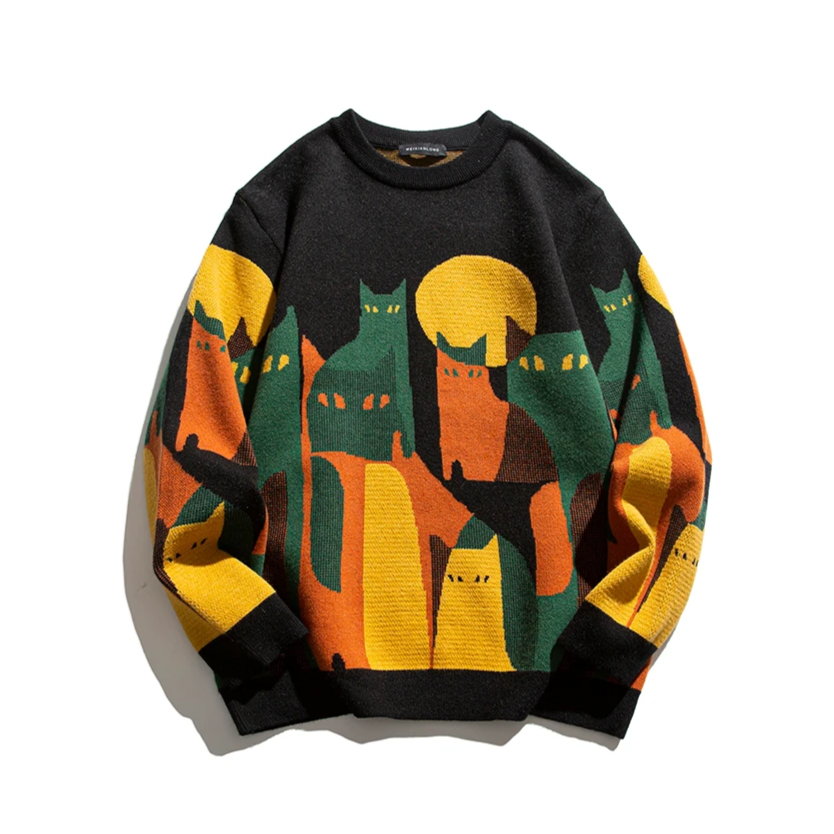 EMILIA I PULLOVER MIT KATZENDESIGN