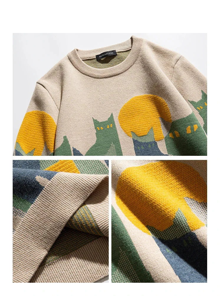 EMILIA I PULLOVER MIT KATZENDESIGN
