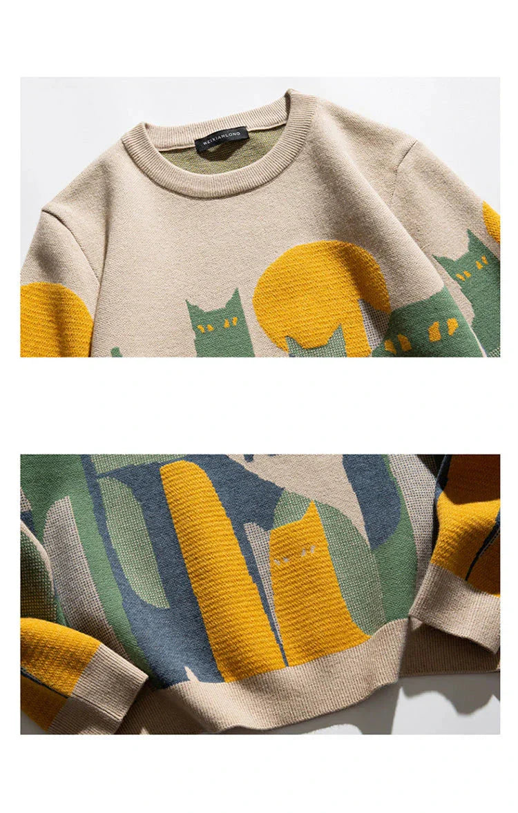 EMILIA I PULLOVER MIT KATZENDESIGN