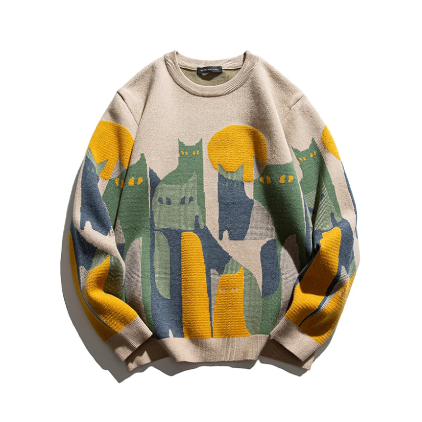 EMILIA I PULLOVER MIT KATZENDESIGN