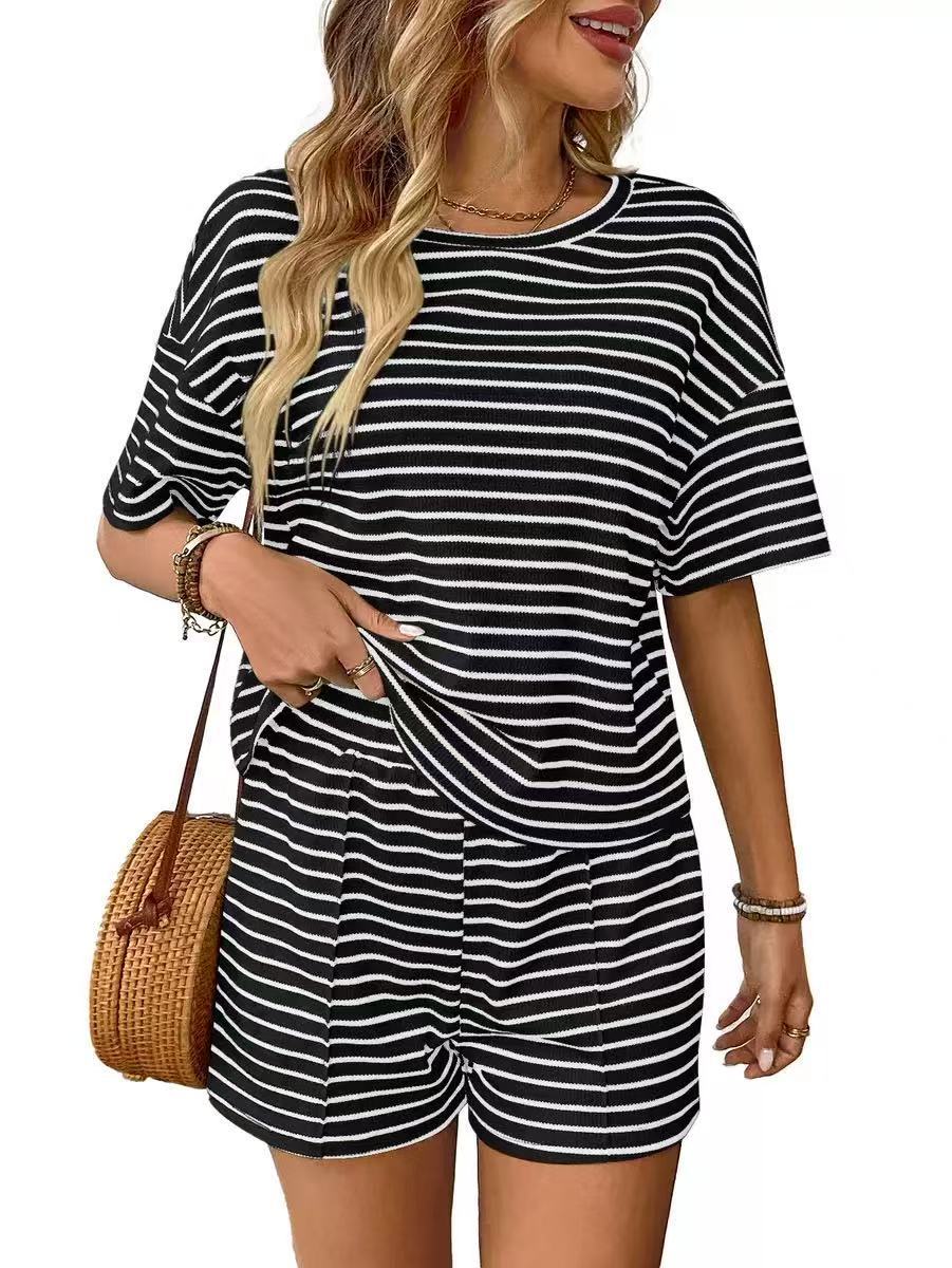 GRACINA I GESTREIFTES LOUNGE-TOP & SHORTS-SET