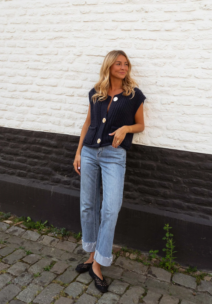 WALTRAUD I CHICER LAGENLOOK MIT STRICKWESTE