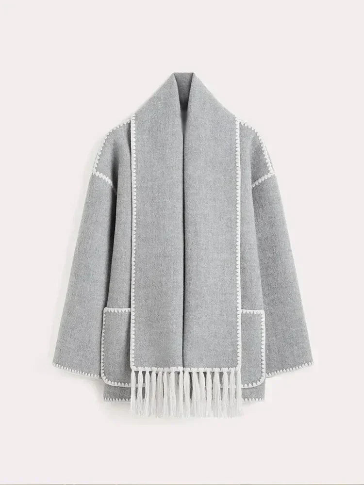 POZIE | Bohème-Mantel mit Schal