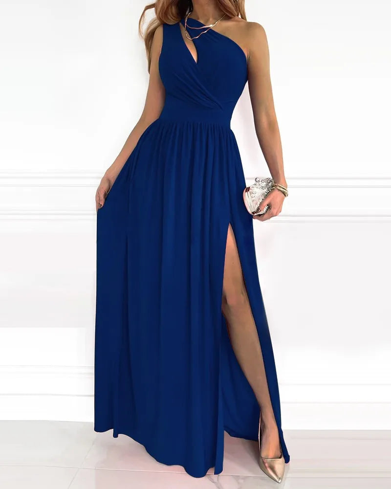 Petra | Elegantes Maxi Kleid - Stilvolles Maxi Kleid mit One-Shoulder Design für besondere Anlässe