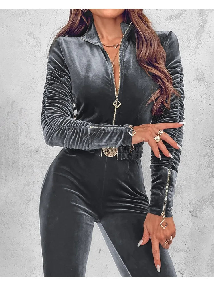 BEATRICE I ELEGANTER SAMTENER JUMPSUIT