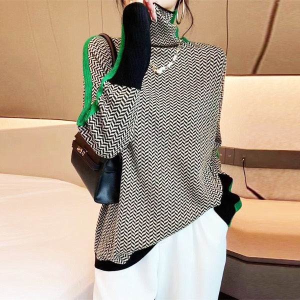 ISABEL I ROLLKRAGEN-PULLOVER MIT AUFDRUCK