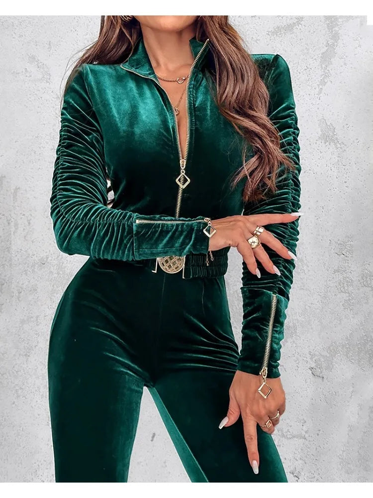 BEATRICE I ELEGANTER SAMTENER JUMPSUIT