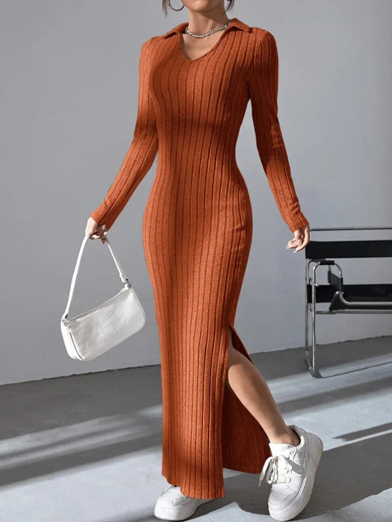 VALESKA I ELEGANTEN PULLOVER-MAXIKLEID