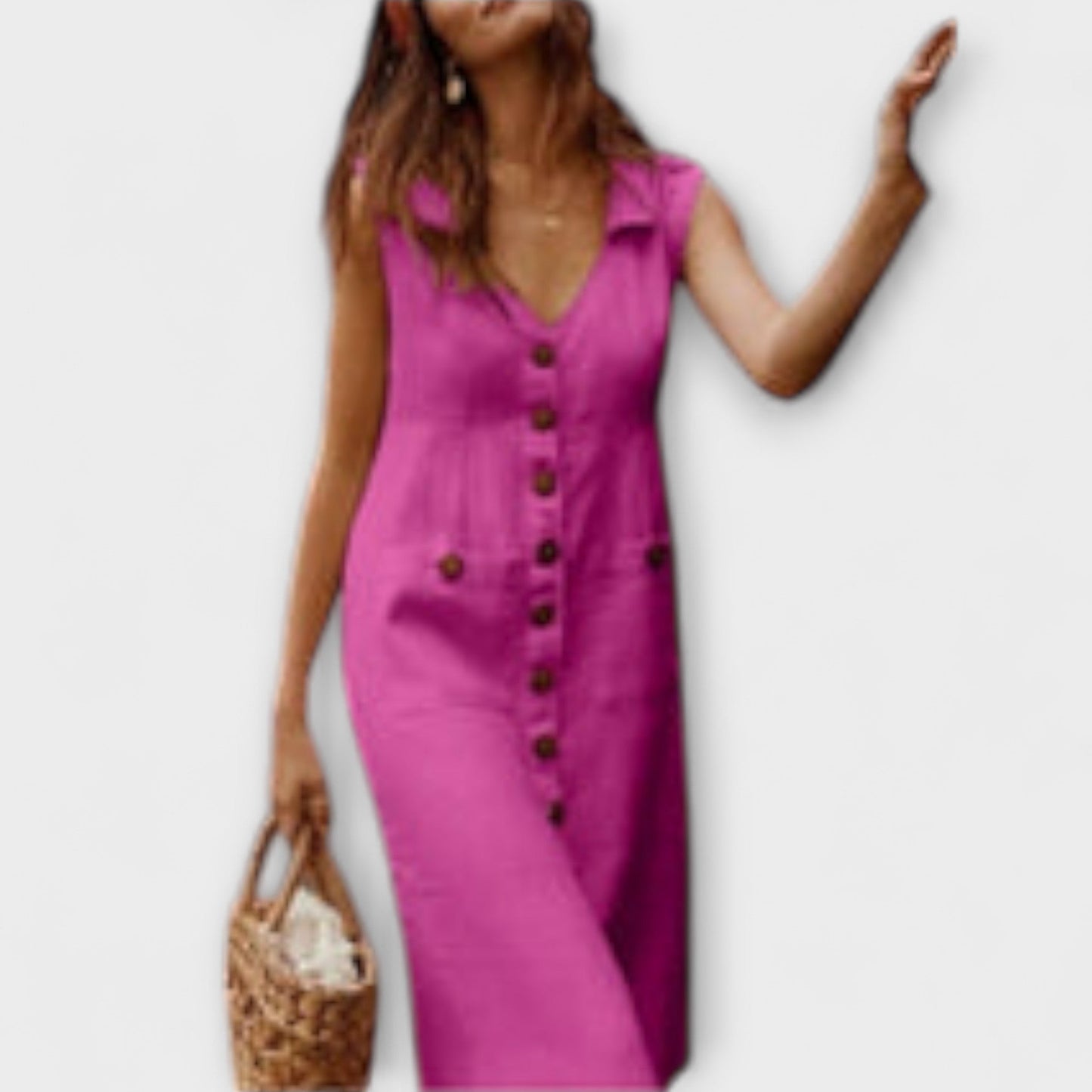 Noellea – A-Linien-Kleid mit Umlegekragen aus Leinenmix