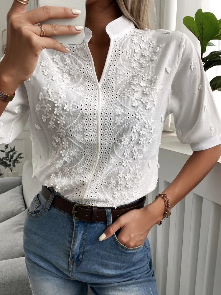 IDELHILD I BLUSE MIT ELEGANTER STICKEREI