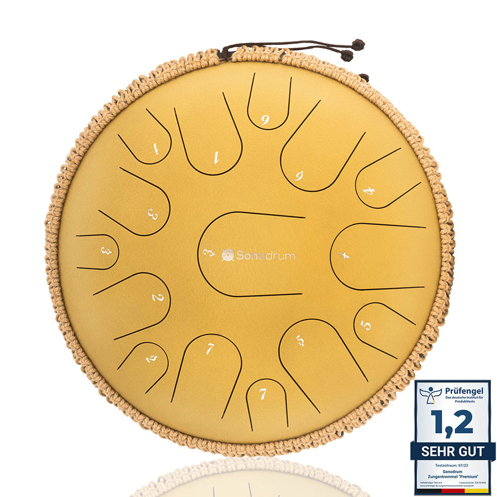 Sonodrum Zungentrommel - "Premium" - Handgefertigt - 35,5cm - 15 Zungen - C-Dur