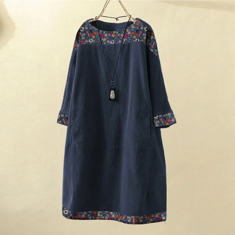 BIRTE I GEBLÜMTES KORDKLEID